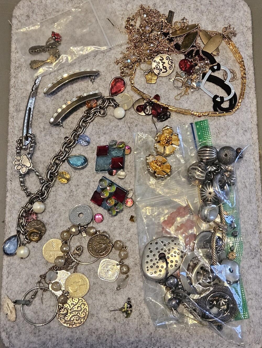 Jewelry supply lot of Rhinestones Gemstones Crystals findings  Earrings +more!
